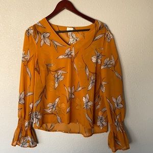 A new day floral sheer blouse